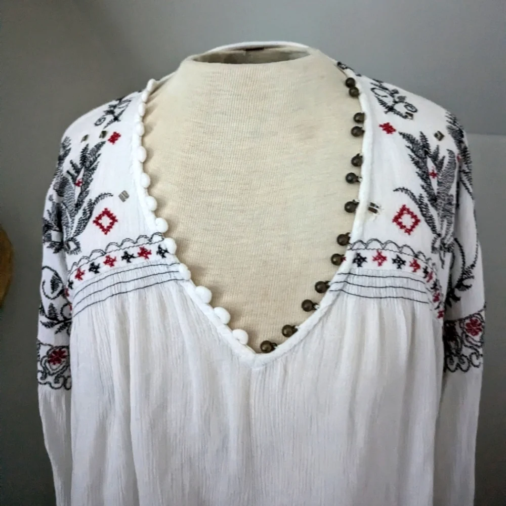 Free People Rock It Tonight Peasant Blouse